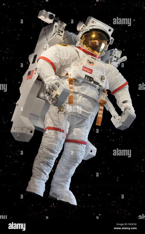 Nasas Astronaut In Full Gear Including A Jet Pack Displayed At Stock