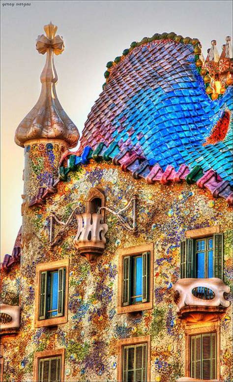 Roof Of Casa Batlló Designed By Antonio Gaudi In Barcelona Gaudí