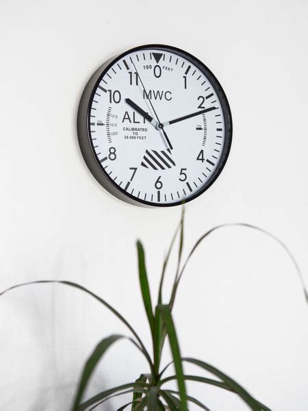 Mwc Limited Edition Altimeter Wall Clock With White Dial Silent Quart
