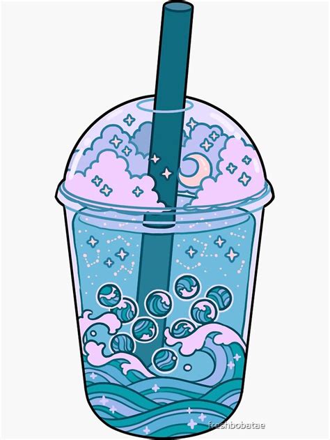 Wave Boba Sticker By Freshbobatae In 2021 Cute Pastel Wallpaper