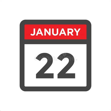 22 January Calendar With Ribbon Royalty Free Vector Image Images And