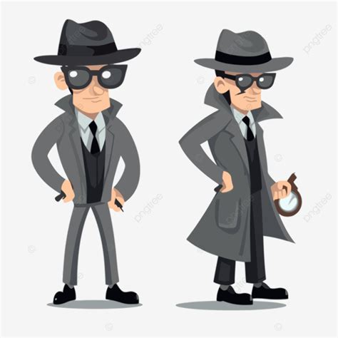 Spy Clipart Detective Personajes Dibujos Animados Vector Png Espiar
