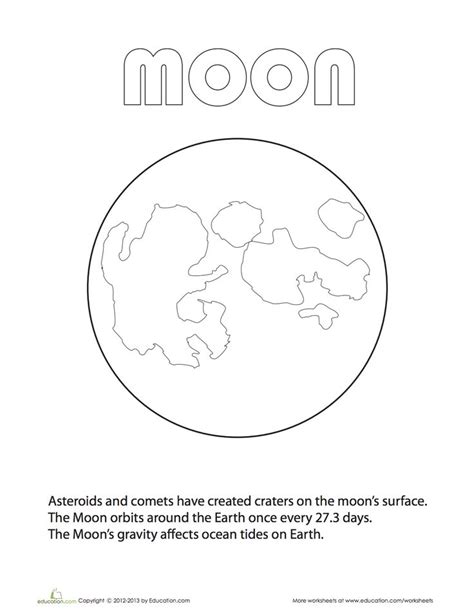 Moon Coloring Page Planet Coloring Pages Earth And Space Science