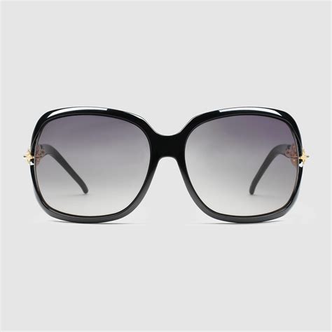 gucci crystal marina chain sunglasses in black lyst