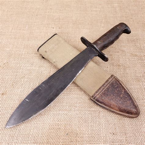 Usmc M1917 Bolo Knife W Bauer Bros Scabbard Us Plumb 1918 Old Arms