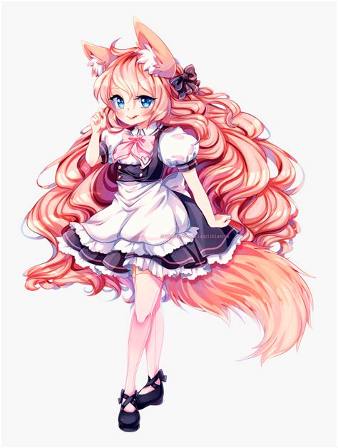 Anime Fox Girl Line Art