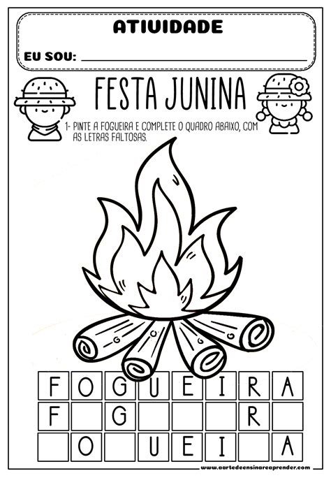 Atividade Festa Junina Fogueira