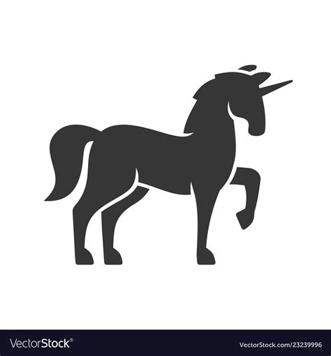 Unicorn Silhouette Icon On White Background Vector Image
