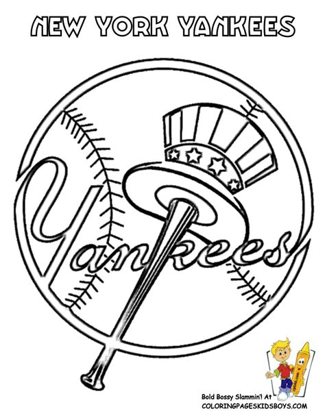 Major League Baseball Logo Coloring Pages Printable New York Yankees