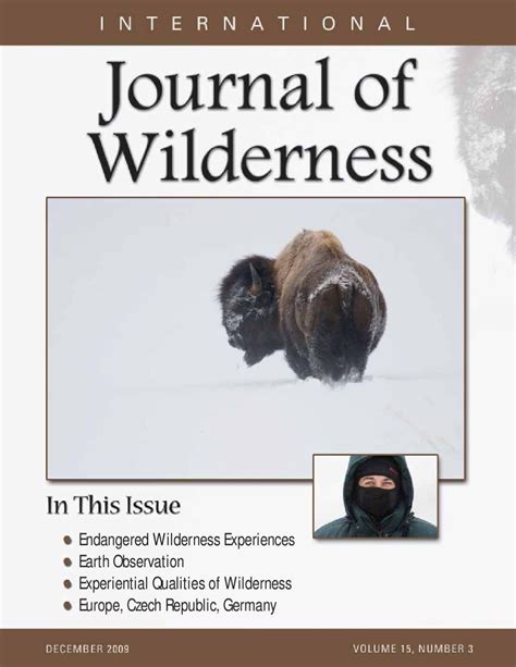 International Journal Of Wilderness Vol 15 No 3 December 2009 By Wild
