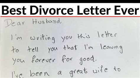 Divorce Letter From Husband To Wife Husband S Letter Asking For A Divorce Leaves Him Stumped