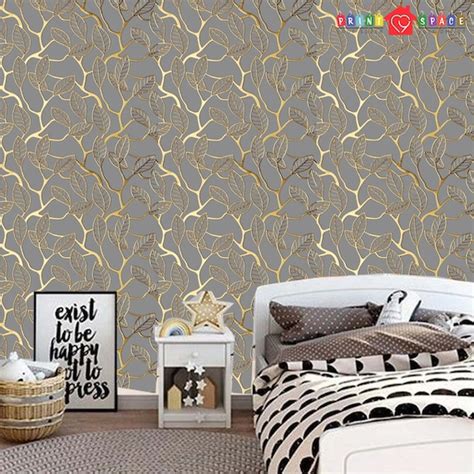 Vintage Gold And Gray Lattice Wallpaper Traditional Non Woven Etsy