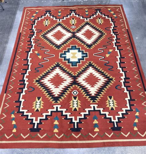 Sold Price Large Southwest Navajo Style Geometric Pattern Rug