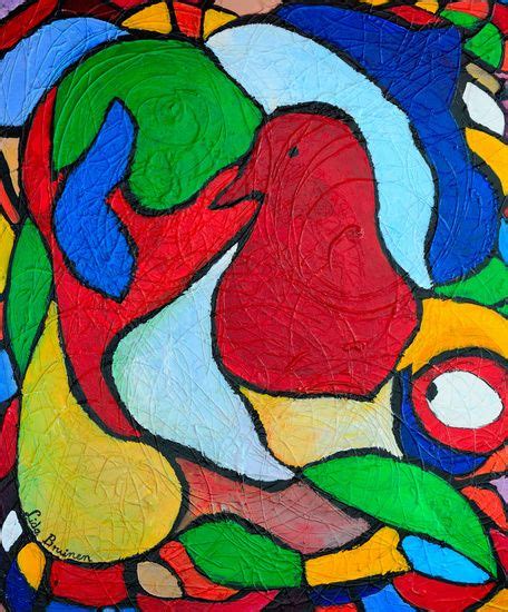 Abstracte Vogel Van Lida Bruinen Op Canvas Behang En Meer Abstract