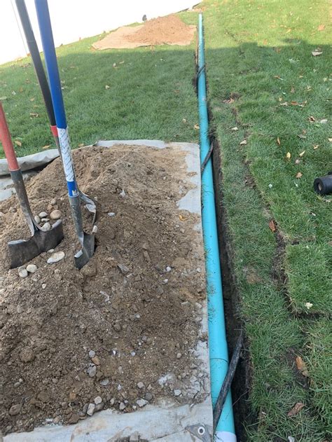 Buried Drainage Exit Lines For Gutter Downspouts Sump Pump Discharge