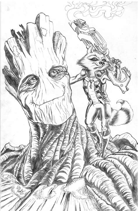 Groot And Rocket Racoon By Lead Base On Deviantart