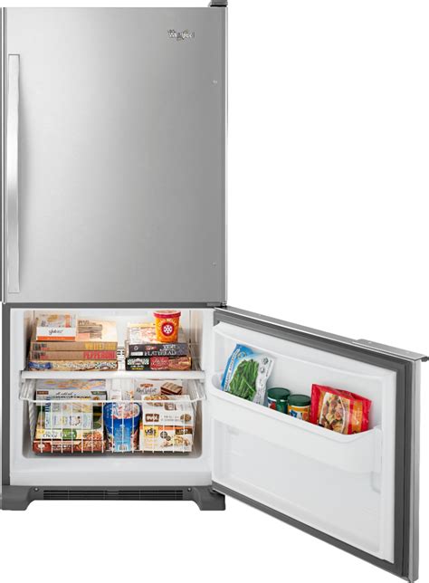 Whirlpool 185 Cu Ft Bottom Freezer Refrigerator Stainless Steel