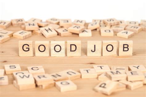 Good Job Word Written On Wood Cube Stock Image Image Of Conceptual