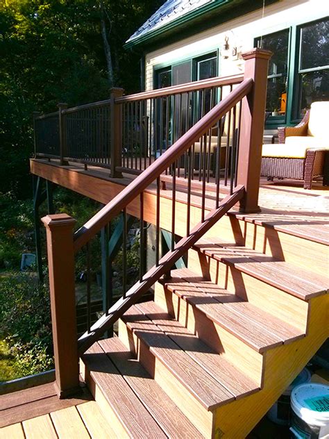 Wood stair handrail stairway railing ideas basement stairway wet bar basement hand railing staircase railings bannister wood stairs stairways. How to Deck Stair Railing