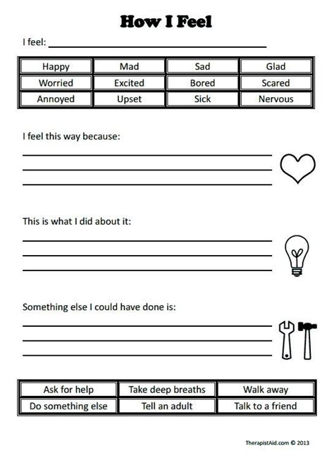 A collection of english esl worksheets for home learning, online practice, distance learning and english classes to teach about adults, adults. How I Feel (Worksheet) | Therapist Aid | Cbt worksheets ...