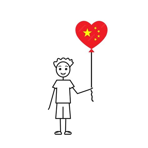 Premium Vector Chinese Boy Love China Sketch A Guy With A Heart