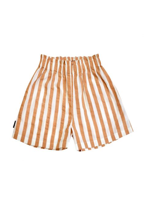 Shorts With Sandy Brown Stripes For Female Hebe