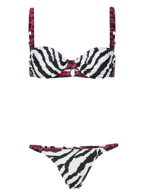 Reina Olga Marti Animal Print Bikini Set Farfetch