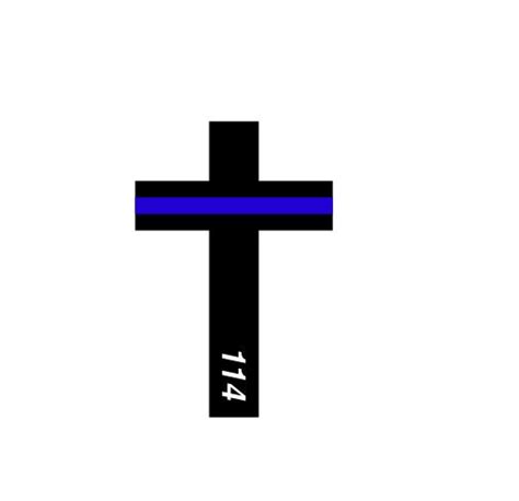 Thin Blue Line Cross Decal