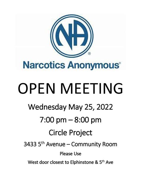 Narcotics Anonymous Meeting The Circle Project