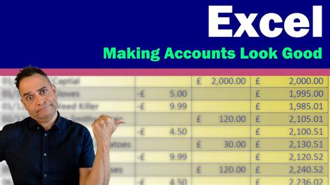 How To Make Your Accounts Look Good In Excel Youtube