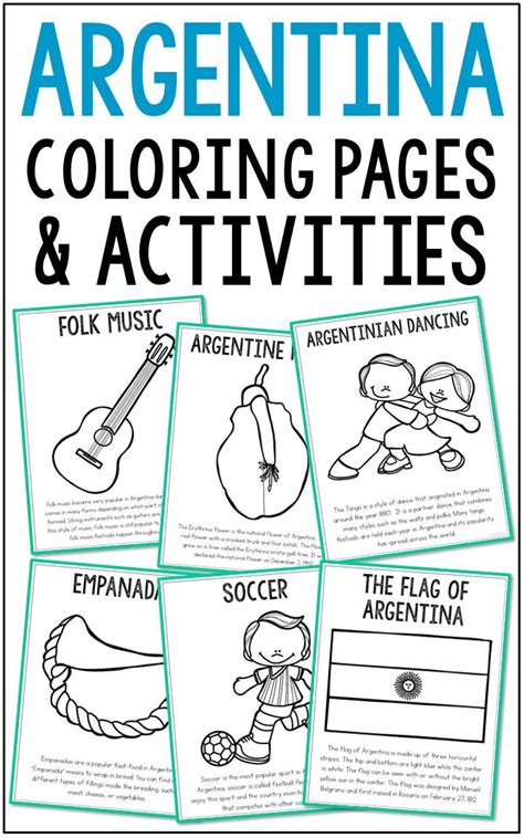 This Argentina Coloring Page Set Includes Differentiated Activities And