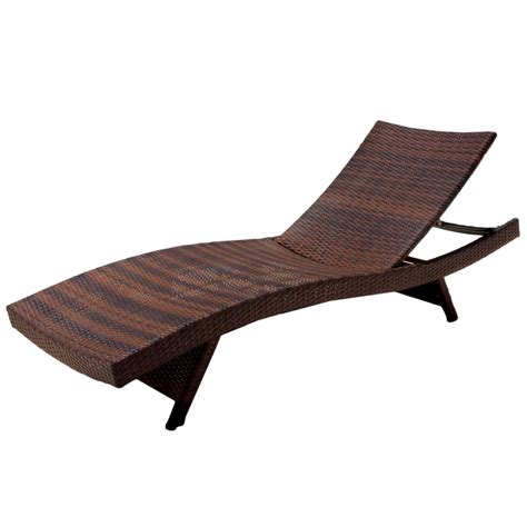 Outdoor Brown Wicker Adjustable Chaise Lounge Chair Set Of 2