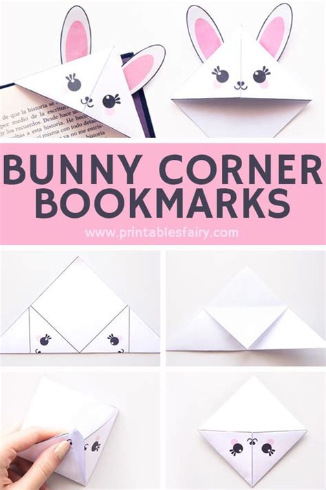 Easter Bunny Corner Bookmarks Easy Easter Idea For Kids Includes