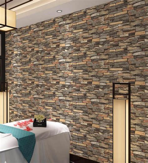 Stone Tile Wallpaper Wall Design Ideas