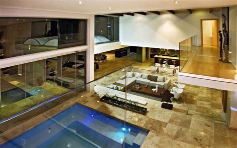 indoor swimming pool living room from the joc house [1150×722] [more info and photos in
