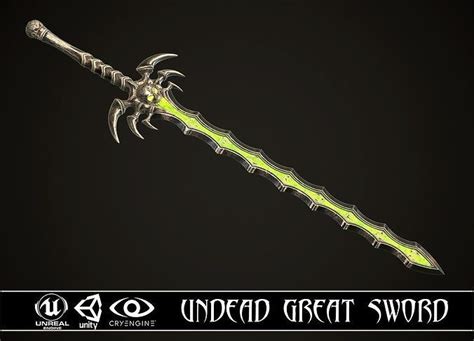 3d Model Undead Great Sword Vr Ar Low Poly Cgtrader
