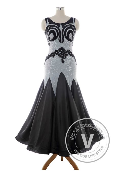 Luxury Black Standard Ballroom Tango Waltz Smooth Competition Dance Dress