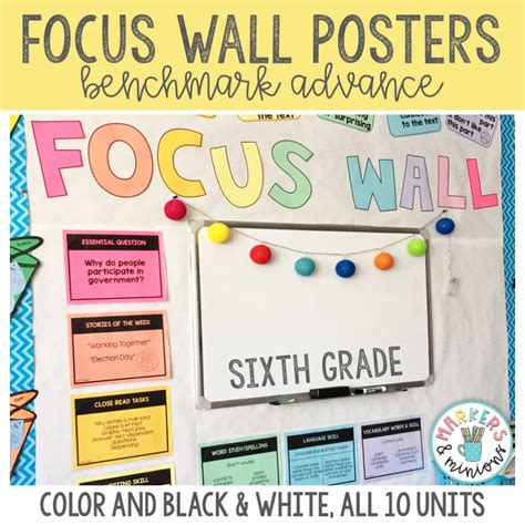 Focus Wall Posters For Sixth Grade Ca Benchmark Advance Markers