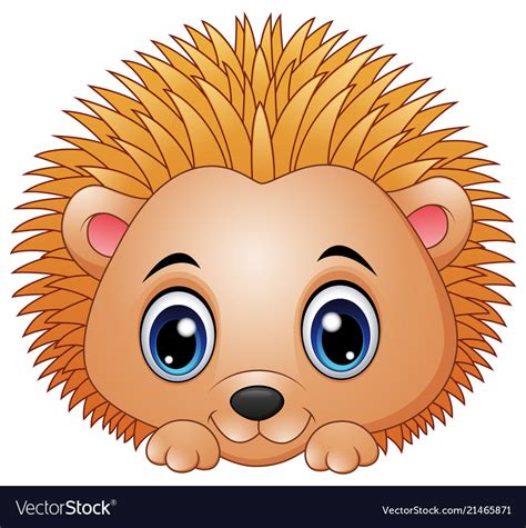 Cute Baby Hedgehog Isolated On A White Background Vector Image
