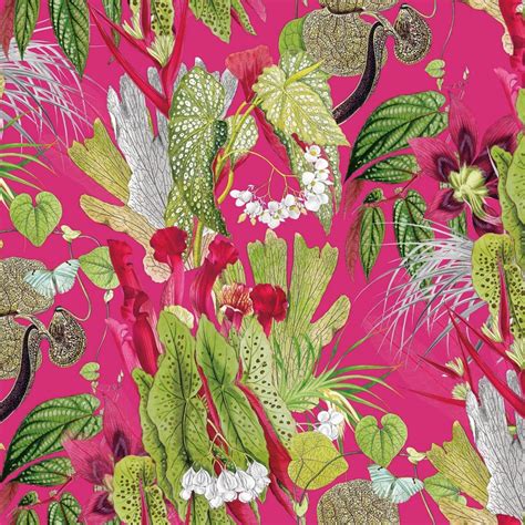 Italian Soft Plush Velvet Digital Print Fabric Exotic Floral Flowers
