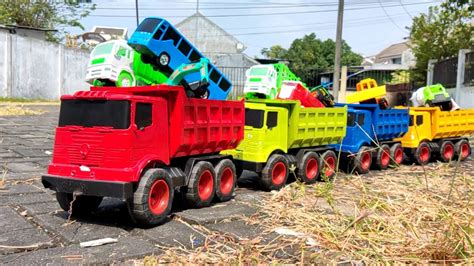 Mobil Truk Tronton Panjang Penuh Mobil Mobilan Excavator Loader Truk