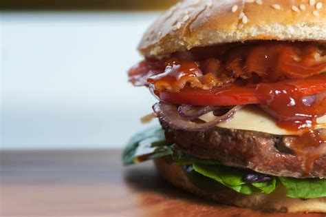 Burger With Ham Ketchup · Free Stock Photo