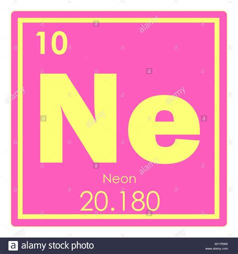 It is a noble gas that is colorless, odorless, inert and monatomic. Neon chemical element periodic table science symbol Stock ...
