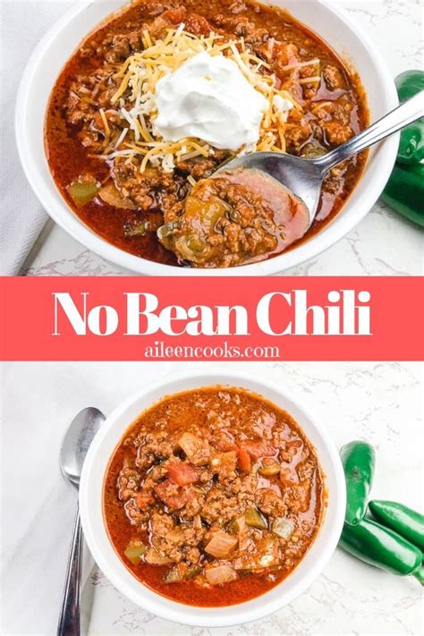 Easy No Bean Chili Recipe Recipe Bean Chili Recipe Flavorful Beef