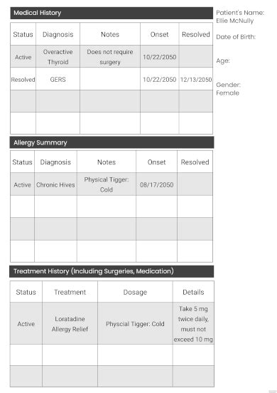 Medical Chart 17 Examples Format Pdf Examples