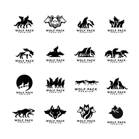 Wolf Pack Logo Icon Design Illustration 38055486 Vector Art At Vecteezy