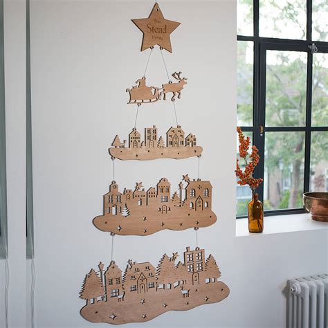 Nordic Wooden Christmas Tree Wall Hanging By Betsy Benn