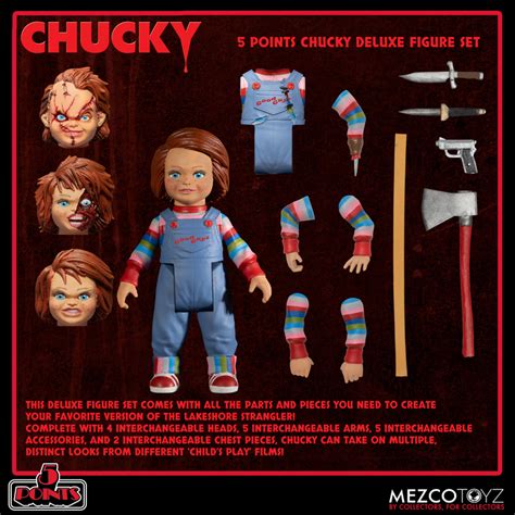 5 Points Chucky Deluxe Figure Set Mezco Toyz