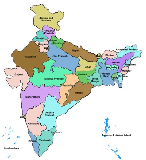 An India Map Explanation By Region