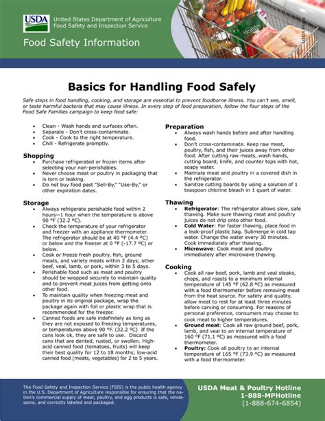 Food Safety Facts Basics For Handling Food Safely Food Safety Information